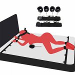 Restraint Handcuffs & Ankle Cuffs  BDSM Toys Bondage Set Slave On The Bed Open Leg Flirt Sex Toys For Women Couples Erotik Shop