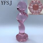 Flower Bottom Erotic Crystal Pyrex Glass Dildo Ball Bead Fake Penis Butt Plug Sex Toys for Women Men To Prostate Massager