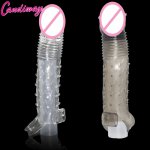 triple vibrator delay condom extender last penis sleeve,Man Reusable cock ring sheath ball loop clit massage sex toys for dildo