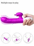 Double Tongue Telescopic Vibrating Dildo Vibrator Rotating Heating Anal Vagina Clitoris Stimulate Vibrator Vibrators for Women