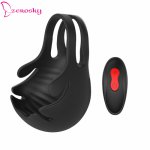 Fashion Rechargeable Cock Ring Vibrator Penis Ring Stimulator Clitoral Couple Sex Toy for MALE