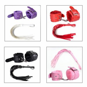 Adult Games Sexy Adjustable SM PU Leather Retro Handcuffs Ankle Fluffy Restraints BDSM Bondage Slave Sex Cosplay Toys For Woman