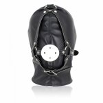 BDSM Slave Adult Games Sex Accessories Leather Bondage Mask Hood Gag Ball Head Restraint Fetish Headgear Hood Adult Sex Toys
