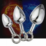 Pull-Ring Metal Anal Plug Dilator G Spot Stimulator Anus Masturbator Adult Erotic Sex Toys For Women/Men Ass Butt Plug