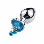 Ins, New Small size Stainless Steel Anal beads butt plug jewelry crystal bell rings insert dildo insert gay Sex toys for men women