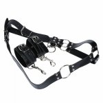 Sexy Leather Wearable Pants Slave Game Bondage Handcuffs Briefs Stage Alternative Toys Adult Products