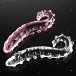 Hippocampus Dildo Glass Transparent 17.5*3.2CM Anal Plug Masturbation Massage Stick Adults Sex Games Toys Climax Glass Dildo