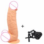 10inch Thick Glans Realistic Strap-On Huge Male Artificial Penis Sex For Women Female Strapon Dildo Anal Toys Adult Vibrant