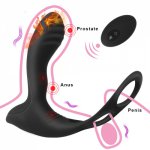 10 Frequency Heating Prostate Massager Vibrating Ring G-spot Stimulator Anal Vibrator Wireless Remote Control Sex Toy For Men