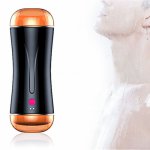Male Masturbator Cup Dual Channel Anal Vagina Retractable Electric Vibrator Sex Moan Voice Pussy Penis Exercise Sex Toys for Men