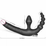 Strapless Strapon Dildo Vibrator For Women Lesbian Strap On Double Ended Dildo Gay Sex Toy Anal Bead Adult Product