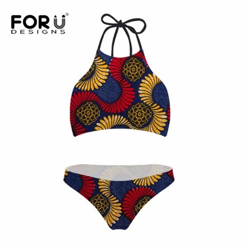 FORUDESGINS Swimsuit African Swimwear Women Bikini Sets Brazilian ...