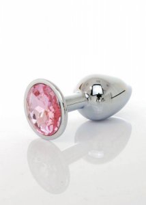 wtyczka analna metalowa biżuteria kryształ różowy | 100% dyskrecji | bezpieczne zakupy
