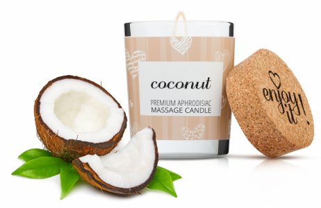 magnetifico - 70ml świeca tworząca olejek do masażu całego ciała z feromonami - o zapachu kokosowym