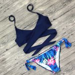 Cross Bandage Sexy Bikini 2018 Summer Women Swimwear Halter Brazilian Bikinis Beach Wear Bathing Suit Push Up Female Swimsuits