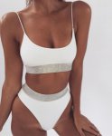 Ins, Bikiwave Sport Black White Sequins High Waist Swimsuit Bikini Set 2018 Sexy High Cut Bikinis Women Push Up Swimwear Banting Suit