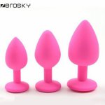 Zerosky, Zerosky Silicone Rose Butt Plug Anal Trainer Set Sex Toy For Men Women Sex Products 3 Sizes