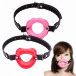 Restraints BDSM Fetish Leather Rubber Lips O Ring Open Mouth Gag Bondage Erotic Toy New Adult Sex Toys For Women Couple