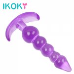 Ikoky, IKOKY Butt Plug Prostate Massager Sex Machine G-spot Silicone Anal Beads Adult Sex Toys For Woman Men Gay Jelly Anal Plug