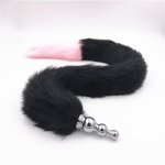 Fox, 3 Size Fox Tail Anal Plug Super Long Faux Animal Tails Anus Bead Stainless Steel Butt Plug Anal Sex Toys for Women H8-5-131F