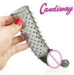Extender Condom Reusable Penis Shape Sleeve Male Special Penis Sleeve Sex Toys Dildo realistic Cock Ring Stud Condoms for Men