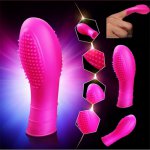 Adult Games G-Spot Stimulator Female Masturbation Massage Vibrator Soft Silicone Fingers Condom Flirting Sex Toys for Couples