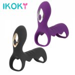 Ikoky, IKOKY Male Masturbation G Spot Stimulation 10 Speed Silicone Penis Rings Sex Toys for Men Vibrator Delay Ejaculation