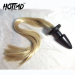 Unisex Butt Plug Blondie Pony Tail, Fetish Animal Role Play Horse Anal Plug Tail,Sex Toys For Women Adult Products For Couples