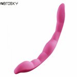 Zerosky 2018 Newest Unisex lesbian double ended dildo anal plug gay sex toys silicone penis g spot stimulator dildos for women