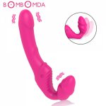 Silicone Dildo Double Vibrator Clitoris Stimulator G-Spot Anal Plug Massager 9 Speed Vibrator Adult Sex Toys For Lesbian Women