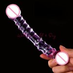Double Ended Headed Pyrex Glass Dildos Spiral Crystal Glass Penis Anal Butt Plug Femal Masturbation Sex Toys For Women Lesbian
