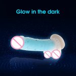 ORGART Medical Silicone Glow in the Dark Big Realistic Dildo Soft Jelly Huge Penis Strapon Suction Cup Adult Sex Toys for Woman