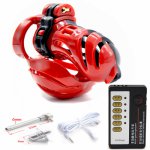 3D Design Male Chastity Device Electroc Sex Cock Cage, Penis Ring With Scrotum Penis Plug Lock Cage, Electric Shock Sex Toys For