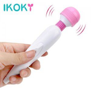 IKOKY AV Vibrators USB Charging Clitoris Stimulator Adjustable Speed Sex Toys for Women Powerful Magic Wand G-spot Massager