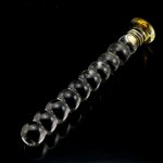 Crystal glass Dildos Anal beads butt plug with 10 beads anal toys for woman men Adult products Female masturbation glass dildo