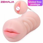 Zemalia Realistic Oral 3D Deep Throat with Tongue Teeth Maiden Artificial Vagina Male Masturbator  Pussy Oral Sex Toys for Men